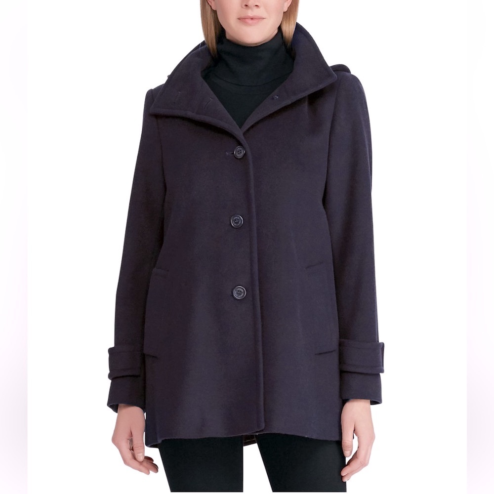 Ralph Lauren Wool Pea Coat in Midnight Ocean (Black-Navy)
